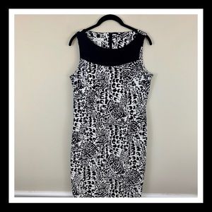 Kim Rogers | Black & White Print Dress | Size 12
